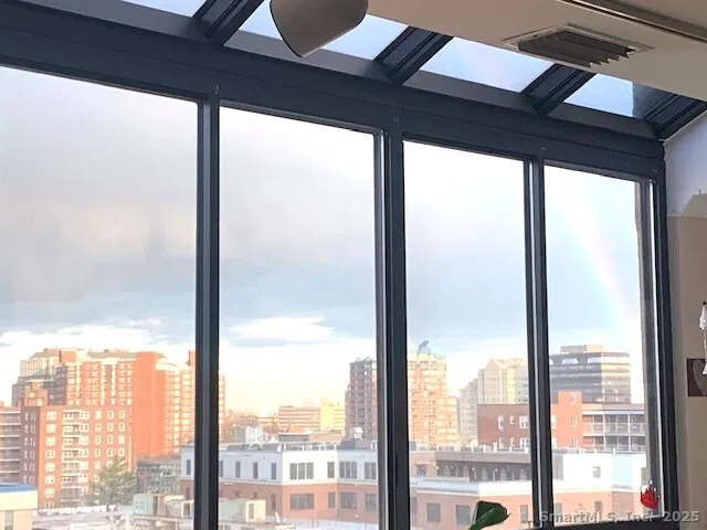 a view of a city from a window