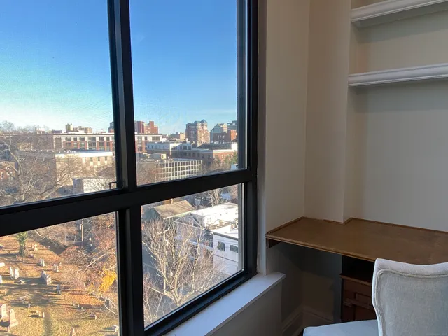 a view of a city from a window