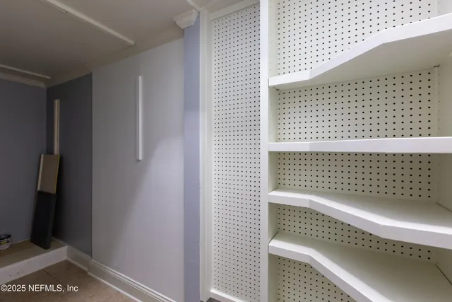 a view of a wooden door