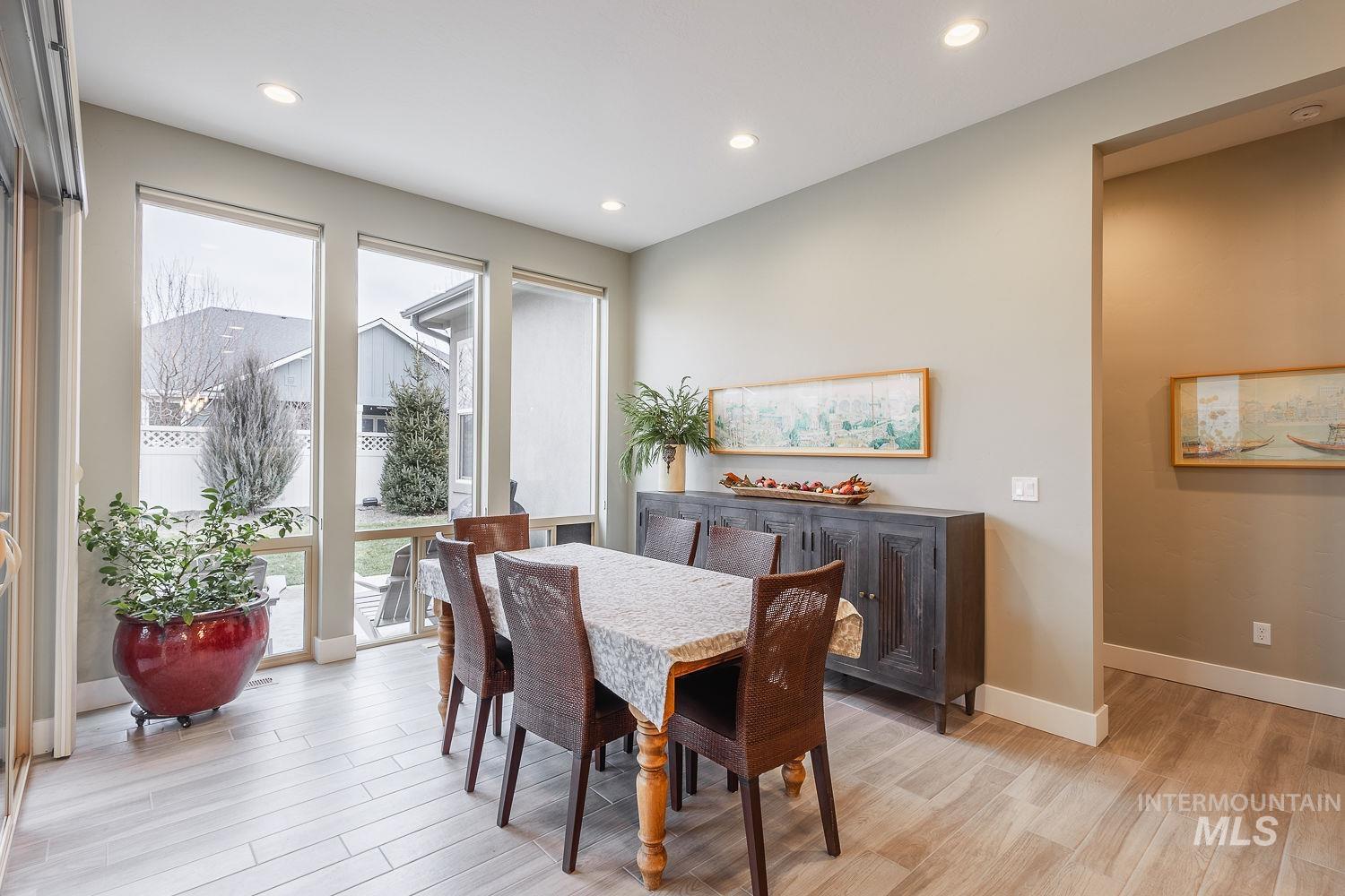 4078 West Wapoot Street Meridian, ID 83646 - Photo 16 of 46 Dining space featuring light wood-style flooring and recessed lighting