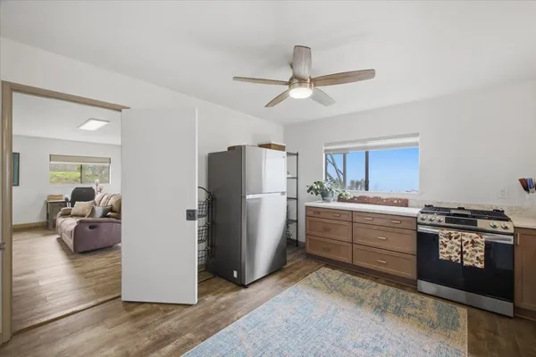 a view of city and mountain