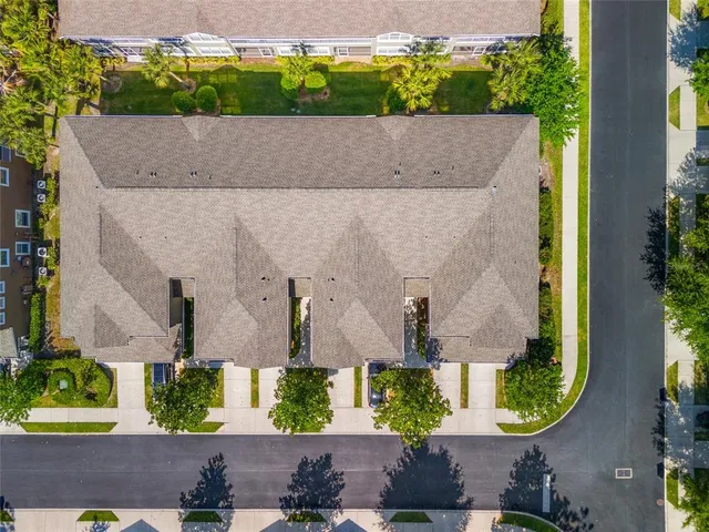 an aerial view of a house