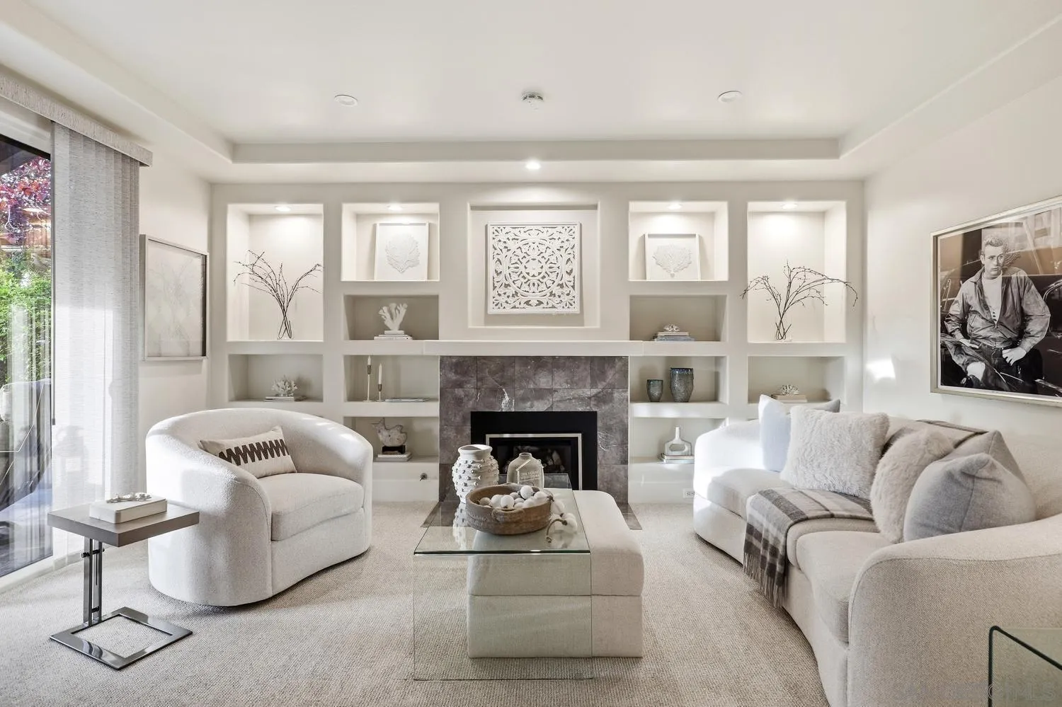 531 J Avenue Coronado, CA 92118 - Photo 4 of 58 a living room with furniture and a fireplace