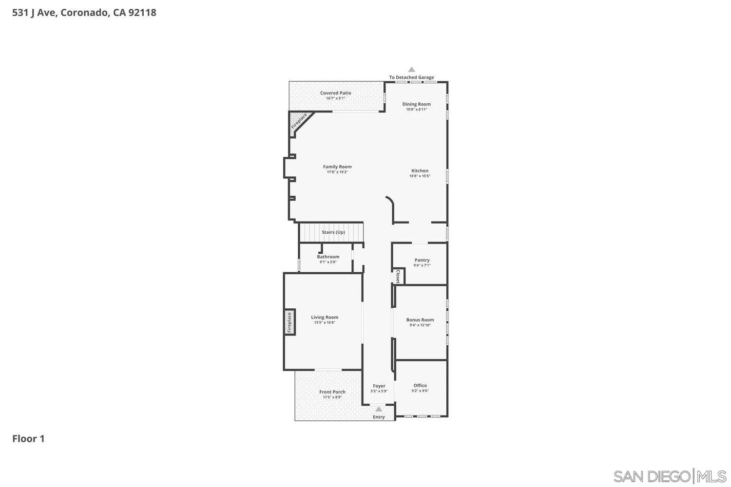 531 J Avenue Coronado, CA 92118 - Photo 57 of 58 1st Floor Plan