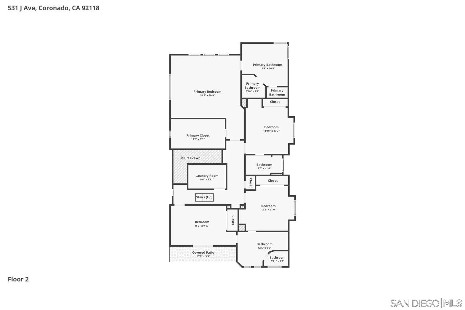 531 J Avenue Coronado, CA 92118 - Photo 58 of 58 2nd Floor Plan