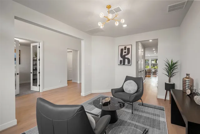 a living room with furniture