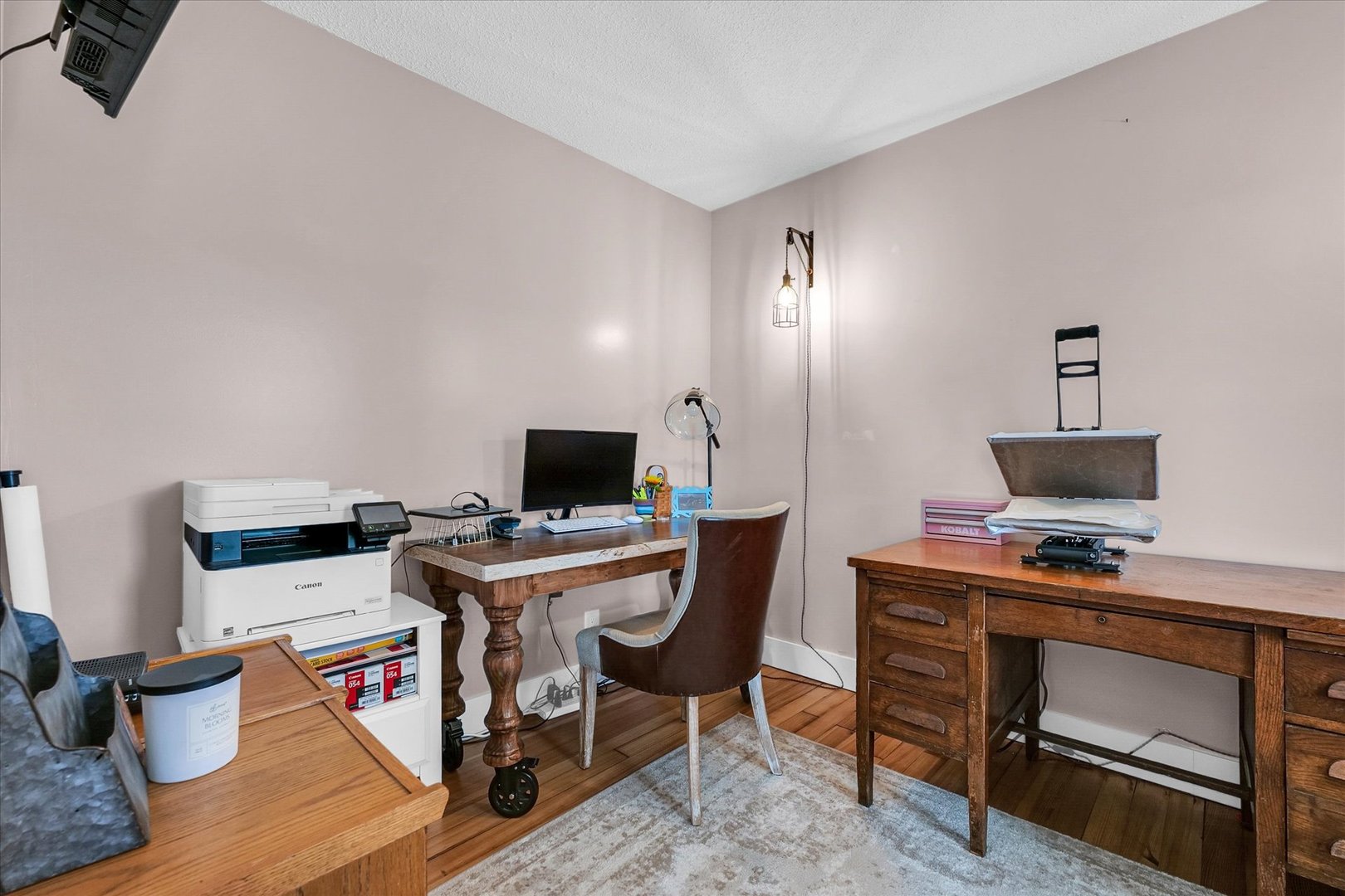 55 North 2600E Road Rankin, IL 60960 - Photo 10 of 48 a view of a workspace with furniture and a flat screen tv