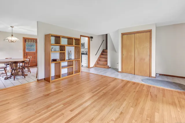 a view of livingroom with furniture and wooden floor