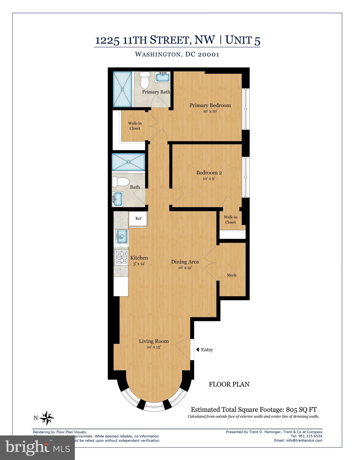 1225 11th Street Northwest, Unit 5 Washington, DC 20001 - Photo 15 of 15 #5 Floor Plan