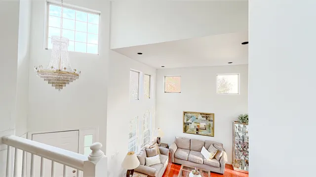 a view of a hallway with front door