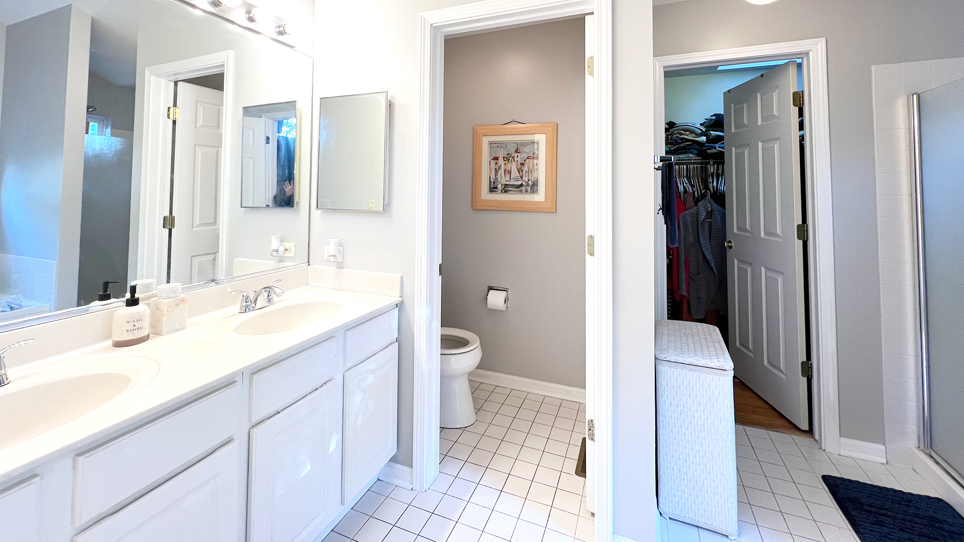 968 Knowles Road Gurnee, IL 60031 - Photo 29 of 33 a en suite bathroom with a granite countertop sink toilet and shower