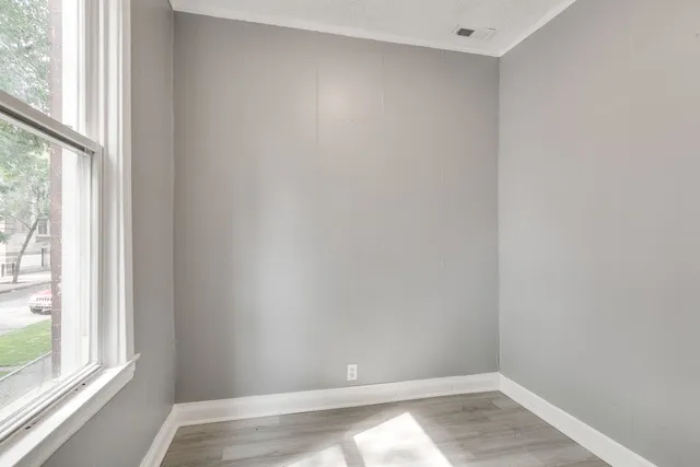 an empty room with a window