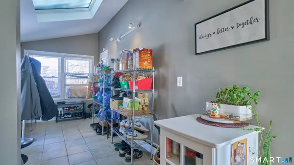 a kitchen with lots of counter top space and cabinets