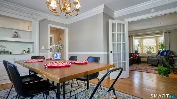 a view of a kitchen from the hallway