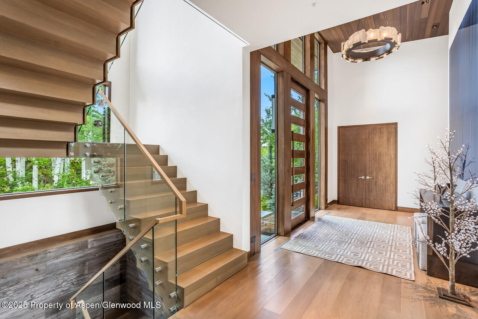130 Primrose Path Aspen, CO 81611 - Photo 70 of 94 a view of an entryway with wooden floor and door