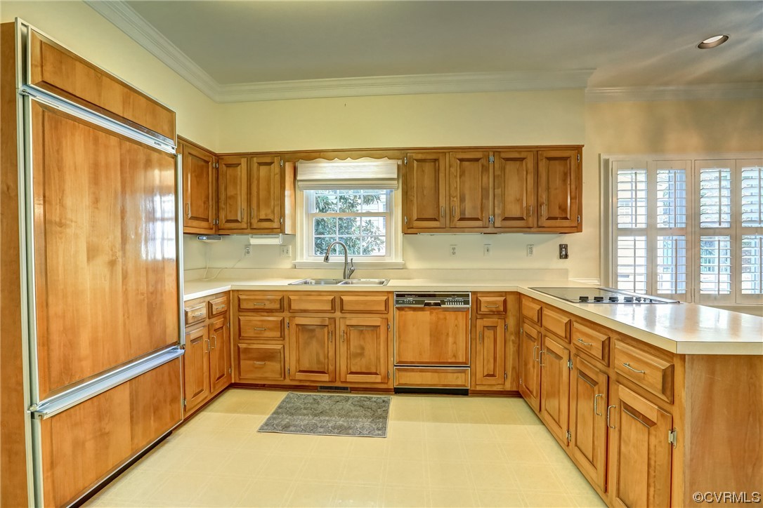 505 St Albans Way Henrico, VA 23229 - Photo 12 of 36 a large kitchen with kitchen island granite countertop a sink window and cabinets