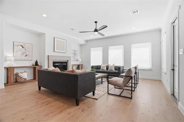 a living room with furniture