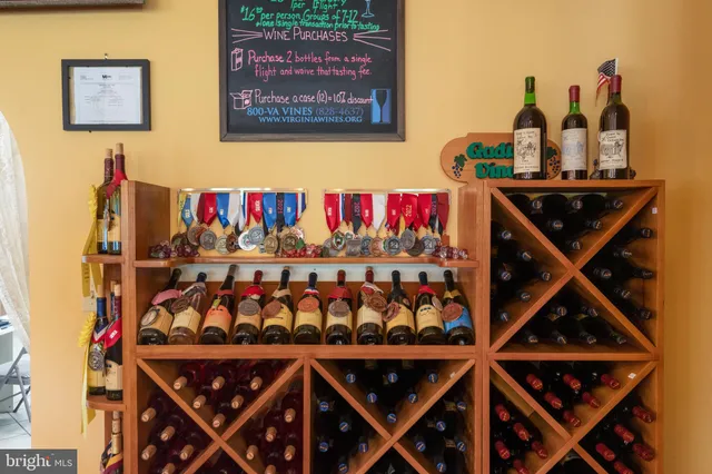 a room with lots of fruit and lots of shelves