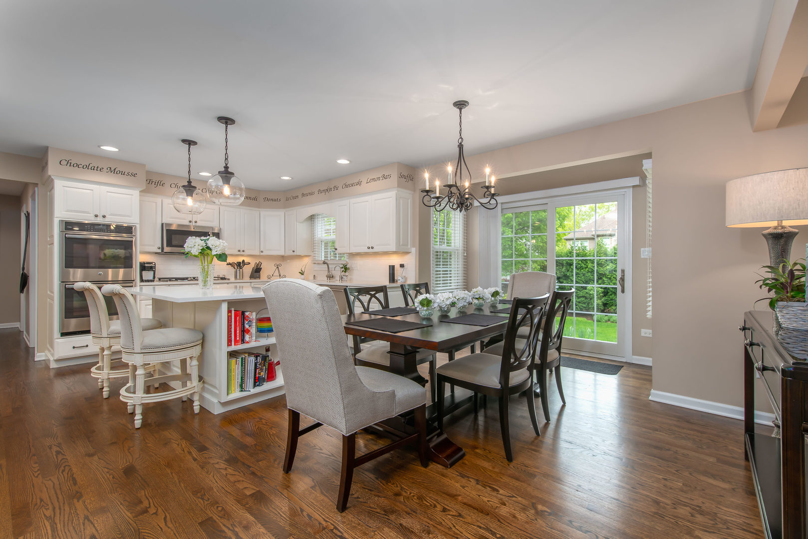 1608 Grommon Road Naperville, IL 60564 - Photo 12 of 48 a view of a dining room with furniture window and wooden floor