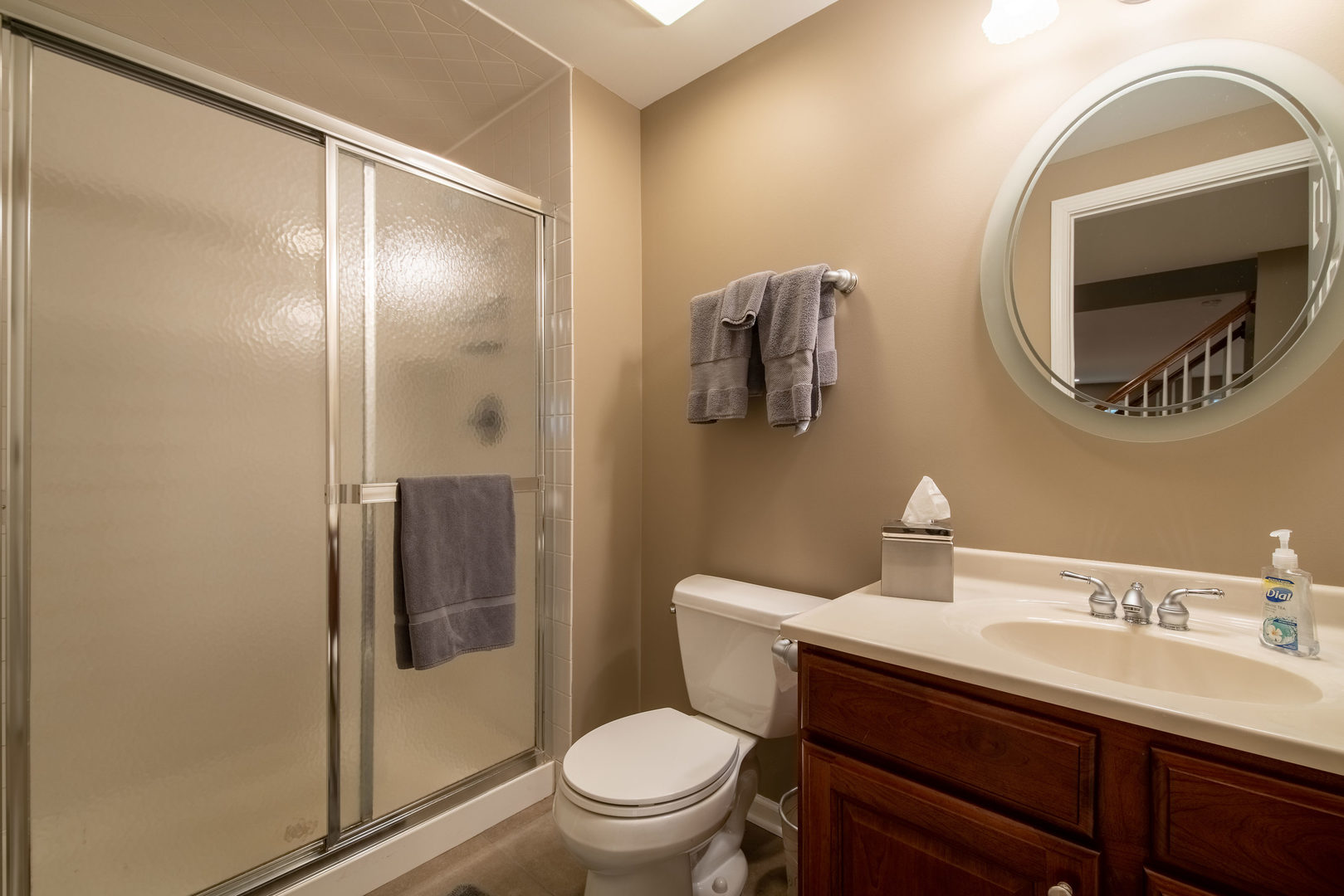 1608 Grommon Road Naperville, IL 60564 - Photo 35 of 48 a bathroom with a toilet a sink and mirror