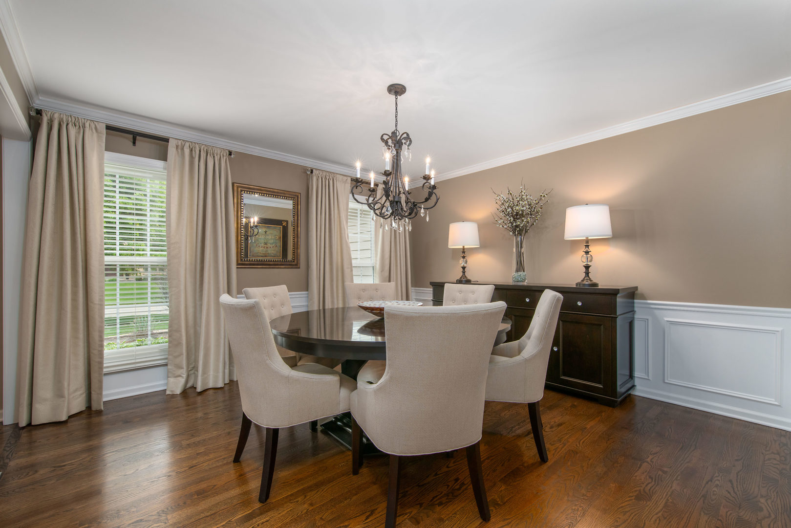 1608 Grommon Road Naperville, IL 60564 - Photo 7 of 48 a view of a dining room with furniture window and wooden floor
