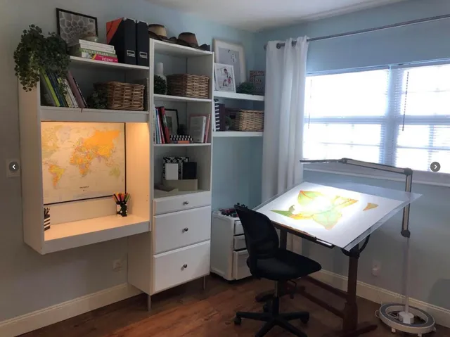 a room with furniture and window