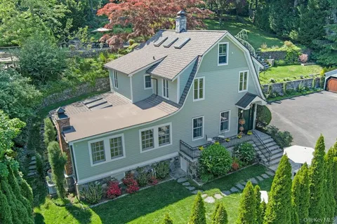 an aerial view of a house