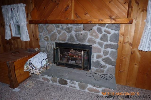 497 County Route 56 Maplecrest, NY 12454 - Photo 4 of 9 a living room with furniture and a fireplace