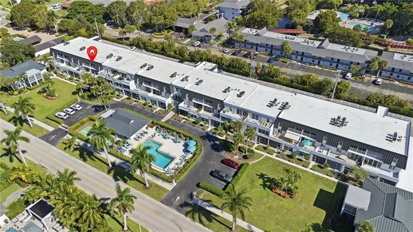 an aerial view of a city