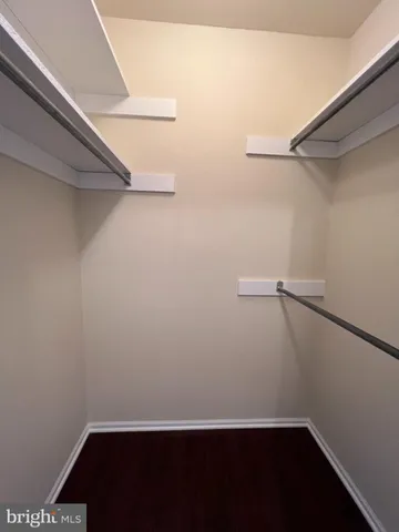 a view of small space with racks on the wall