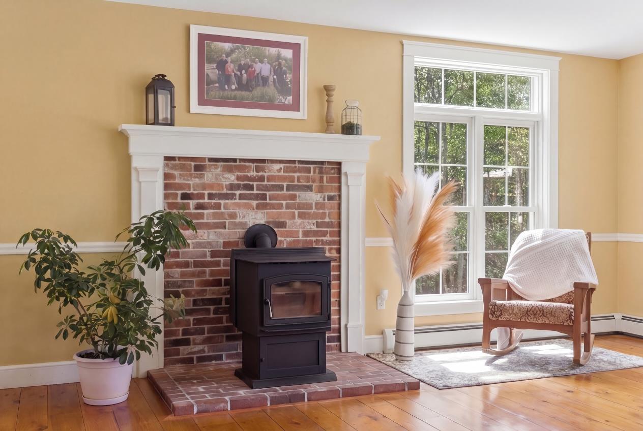 105 Dyer Road Lewiston, ME 04240 - Photo 27 of 110 Living Room with Pellet Stove