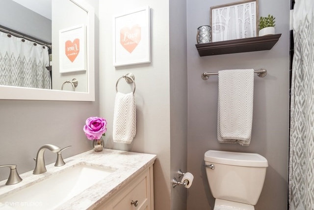 236 Kingsbridge Road Elk Grove Village, IL 60007 - Photo 10 of 13 a bathroom with a toilet sink and mirror
