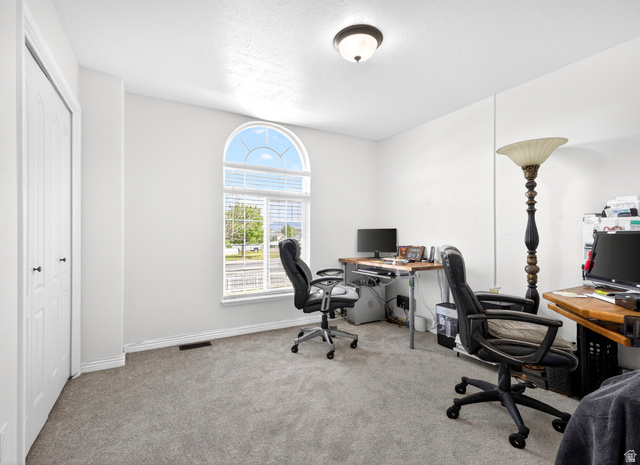 802 Sugar Maple Court Payson, UT 84651 - Photo 19 of 30 Office area featuring light colored carpet and baseboards