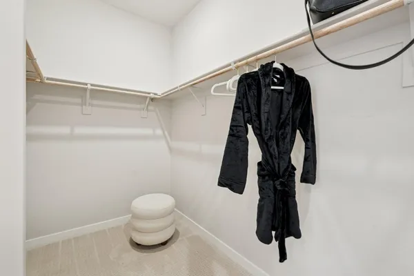 a close view of walk in closet