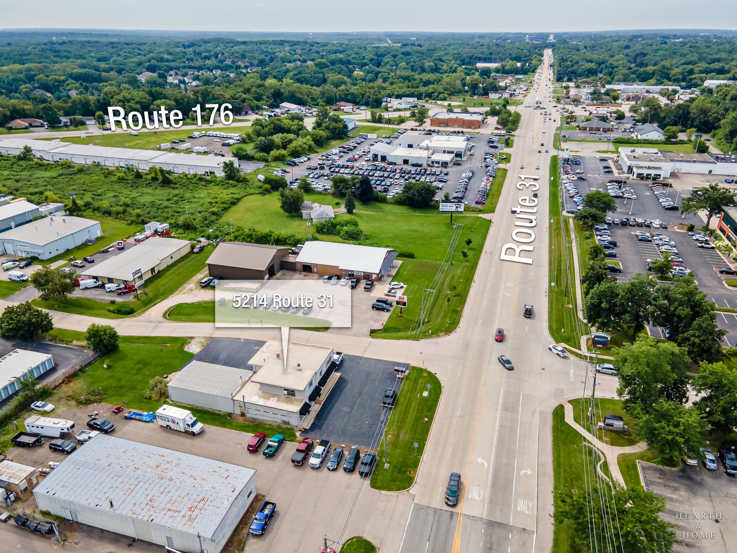 5214 State Rte 31 Crystal Lake, IL 60012 - Photo 1 of 30 an aerial view of a house with a garden