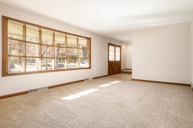 an empty room with a window