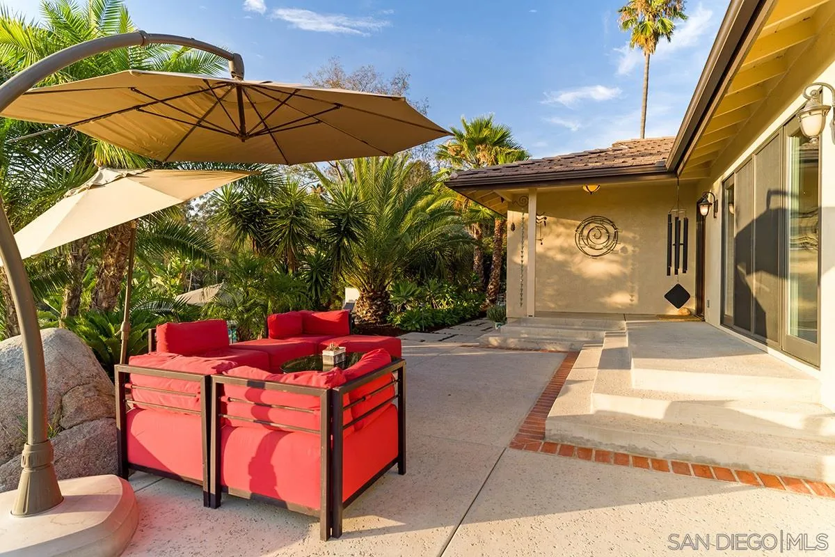 14316 High Valley Road Poway, CA 92064 - Photo 20 of 32 a backyard of a house with table and chairs