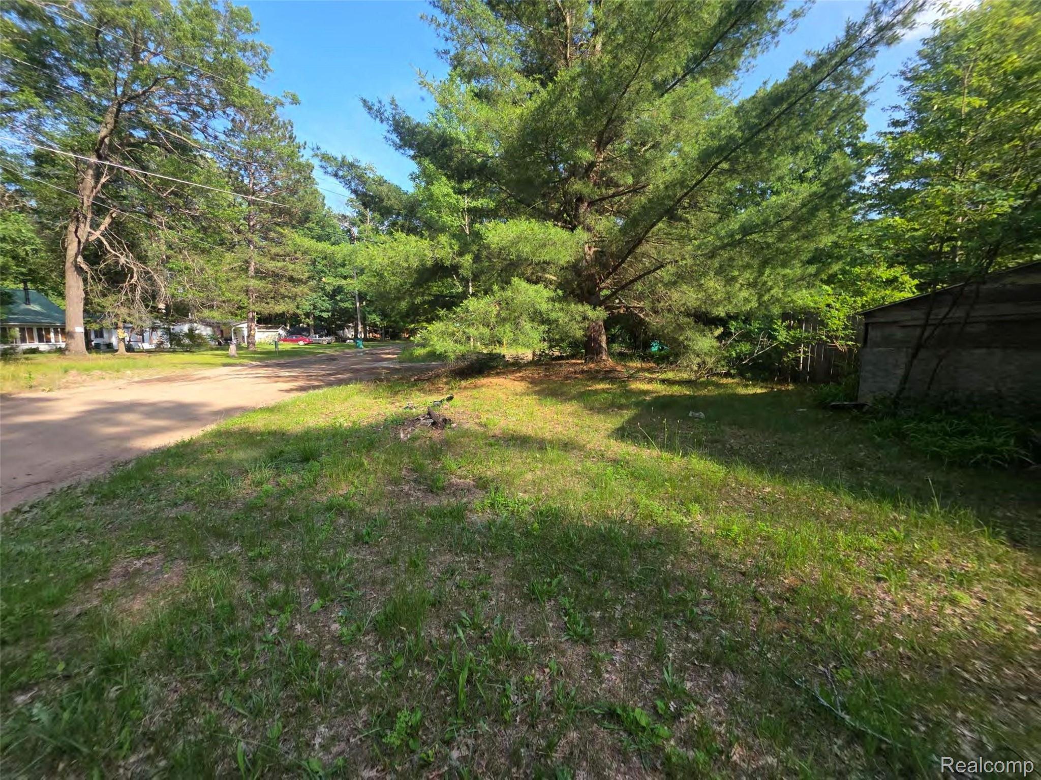 5420 Randy Drive Prescott, MI 48756 - Photo 15 of 31 Grassy lot featuring a large mature tree, established shrubbery, and a visible utility shed