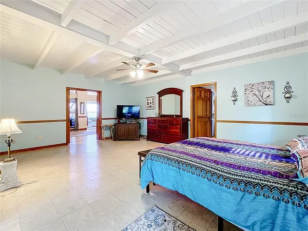 a bathroom with a shower curtain