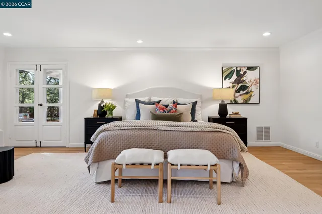 a backyard of a house with lots of green space