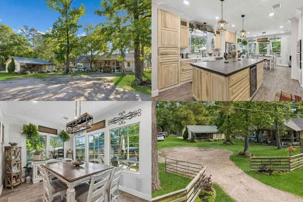a view of a patio with couches table and chairs and potted plants