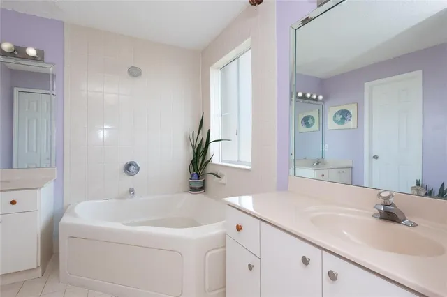 a bathroom with a sink and a bathtub