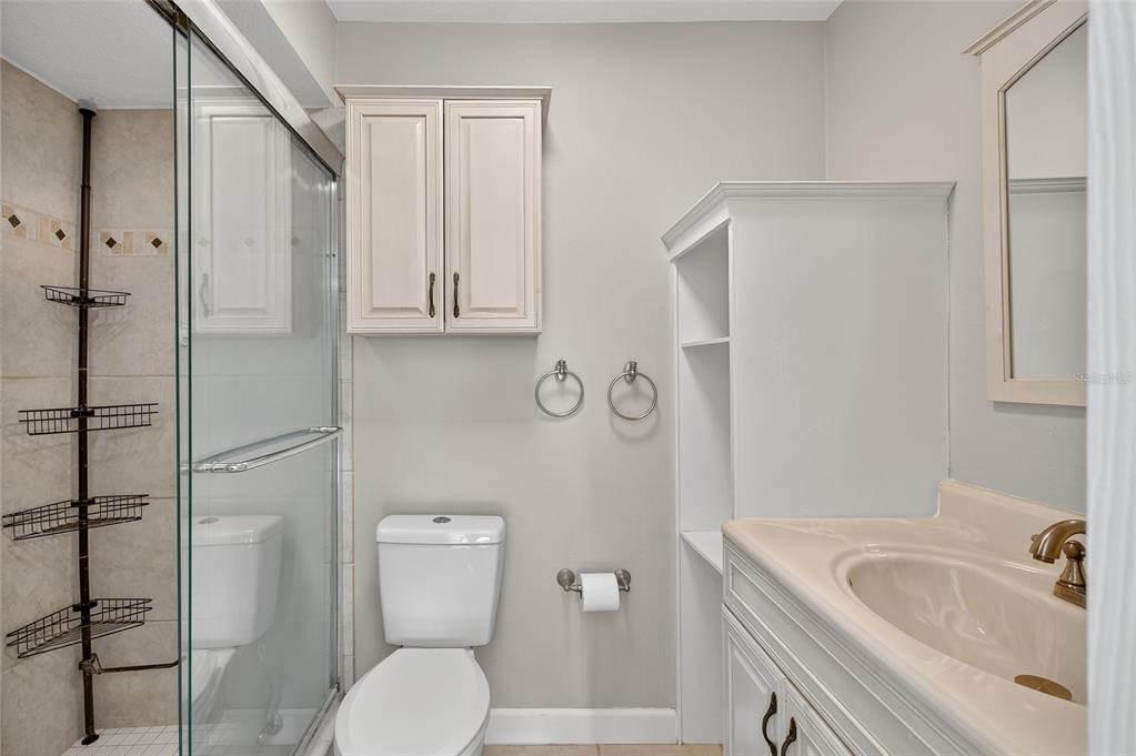 302 Leafwood Road Tarpon Springs, FL 34689 - Photo 22 of 55 a bathroom with a sink and toilet