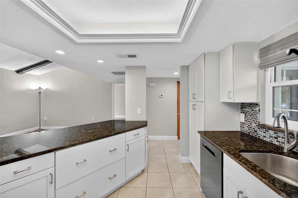302 Leafwood Road Tarpon Springs, FL 34689 - Photo 10 of 55 a kitchen with granite countertop a sink a stove and cabinets
