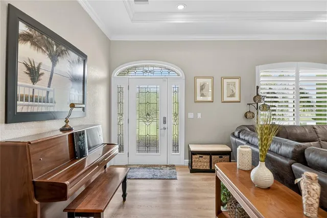 a bedroom with a bed and furniture