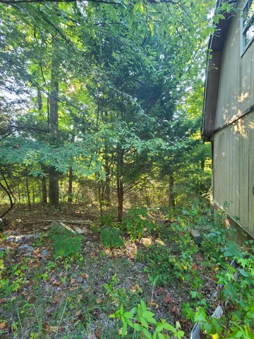 a backyard of a house with lots of green space and fountain