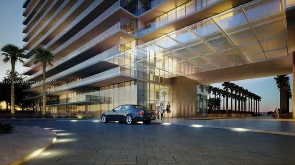 a view of a garage with car parked