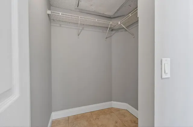 a view of a room with empty racks