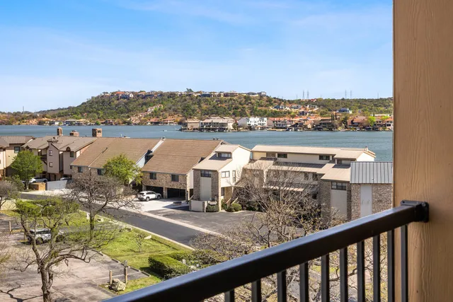 a view of a city from a balcony