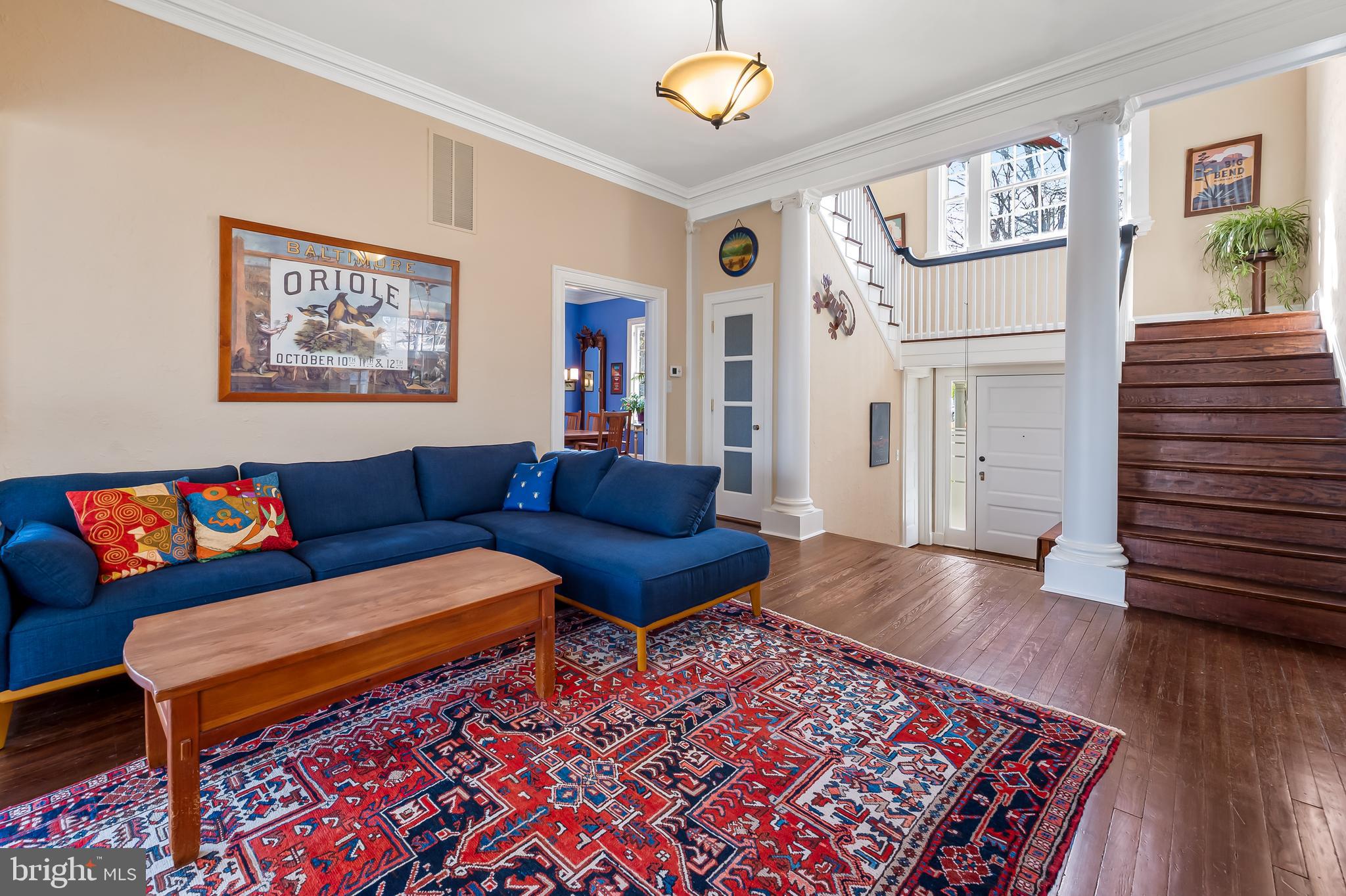 1605 Terrace Road Baltimore, MD 21209 - Photo 7 of 45 a living room with furniture and a wooden floor